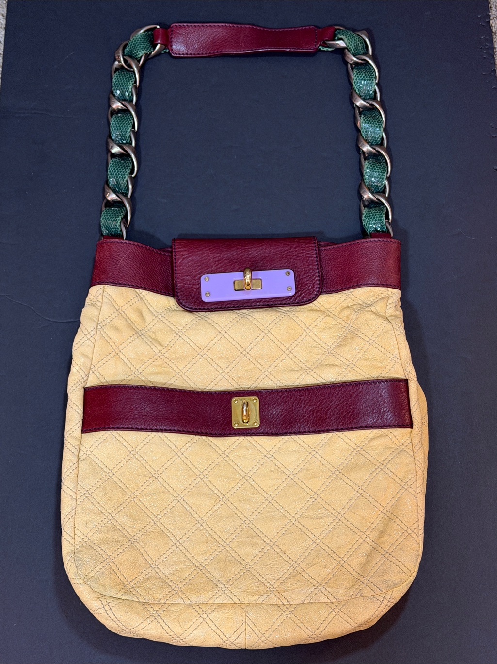 Vintage Y2k Marc Jacobs Large Mika Bag Spring 2008 Quilted Leather Made In Italy